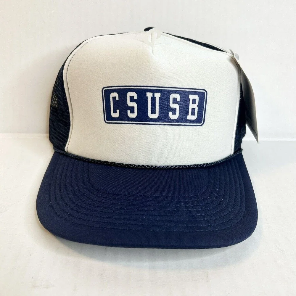 California State University San Bernardino Trucker Hat Blue White Snap Back